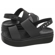 Sandały damskie - Sandały Brooklyn Low Wedge W Black 206453-060 (CR199-d) Crocs - miniaturka - grafika 1