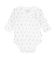 Body dla niemowląt - Body bawełniane kimono białe w koniki - 68 - miniaturka - grafika 1