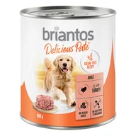 Mokra karma dla psów - 10 + 2 gratis! Briantos Delicious Paté, 12 x 800 g - Indyk - miniaturka - grafika 1