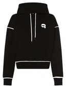 Bluzy damskie - KARL LAGERFELD - Damska bluza z kapturem, czarny - miniaturka - grafika 1