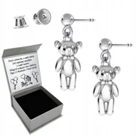 Biżuteria dla dzieci - Kolczyki Misie Miśki Srebrne Kolczyki dla Dziewczynki Komunia Grawer 925 - miniaturka - grafika 1