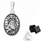 Wisiorki - Medalik srebrny pr. 925 Wisiorek Medalion Święta Rita z Cascia Mniejszy - miniaturka - grafika 1