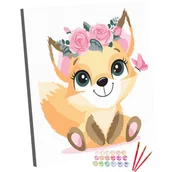 Malowanie po numerach - Zestaw do Malowania po Numerach Dla Dzieci 20x20 cm, Lisek w Wianku - miniaturka - grafika 1