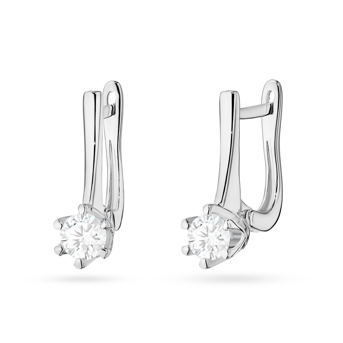 Złote kolczyki Diament Laboratoryjny 2 x 0,30ct białe złoto pr. 585