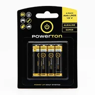 Baterie i akcesoria - Bateria alkaliczna, AAA (LR03), AAA, 1.5V, Powerton, blistr, 4-pack - miniaturka - grafika 1