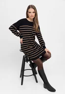 Sukienki - Dzianinowa sukienka w paski G-SENTI - miniaturka - grafika 1