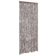 Zasłony - vidaXL Zasłona muchowa brązowo-biała 100x230 cm szenilowa - miniaturka - grafika 1