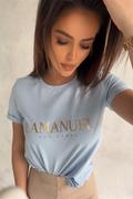 Koszulki i topy damskie - T-shirt Goldie La Manuel błękitny - SHOPAHOLIC`S DREAM - miniaturka - grafika 1
