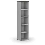 Regały biurowe - Regał biurowy PRIMO GRAY, 1781 x 400 x 420 mm, szary/wenge - miniaturka - grafika 1