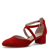 Czółenka - TAMARIS Comfort damskie wygodne czółenka, czerwony zamsz, rozmiar 38 EU, Czerwony zamsz, 38 EU - miniaturka - grafika 1