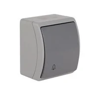 Wyłączniki światła i elektryczne - Włącznik dzwonkowy ip44 włącznik popiel ciemny - miniaturka - grafika 1