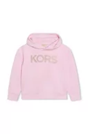 Bluzy dla dziewczynek - Michael Kors bluza bawełniana dziecięca kolor różowy z kapturem z aplikacją - miniaturka - grafika 1