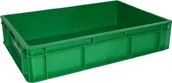 Pojemniki przemysłowe - Artech Pojemnik transportowy EURO 130 ścianki i dno pełne, wym. 600 x 400 x 130 mm, bez uchwytu zielony - miniaturka - grafika 1