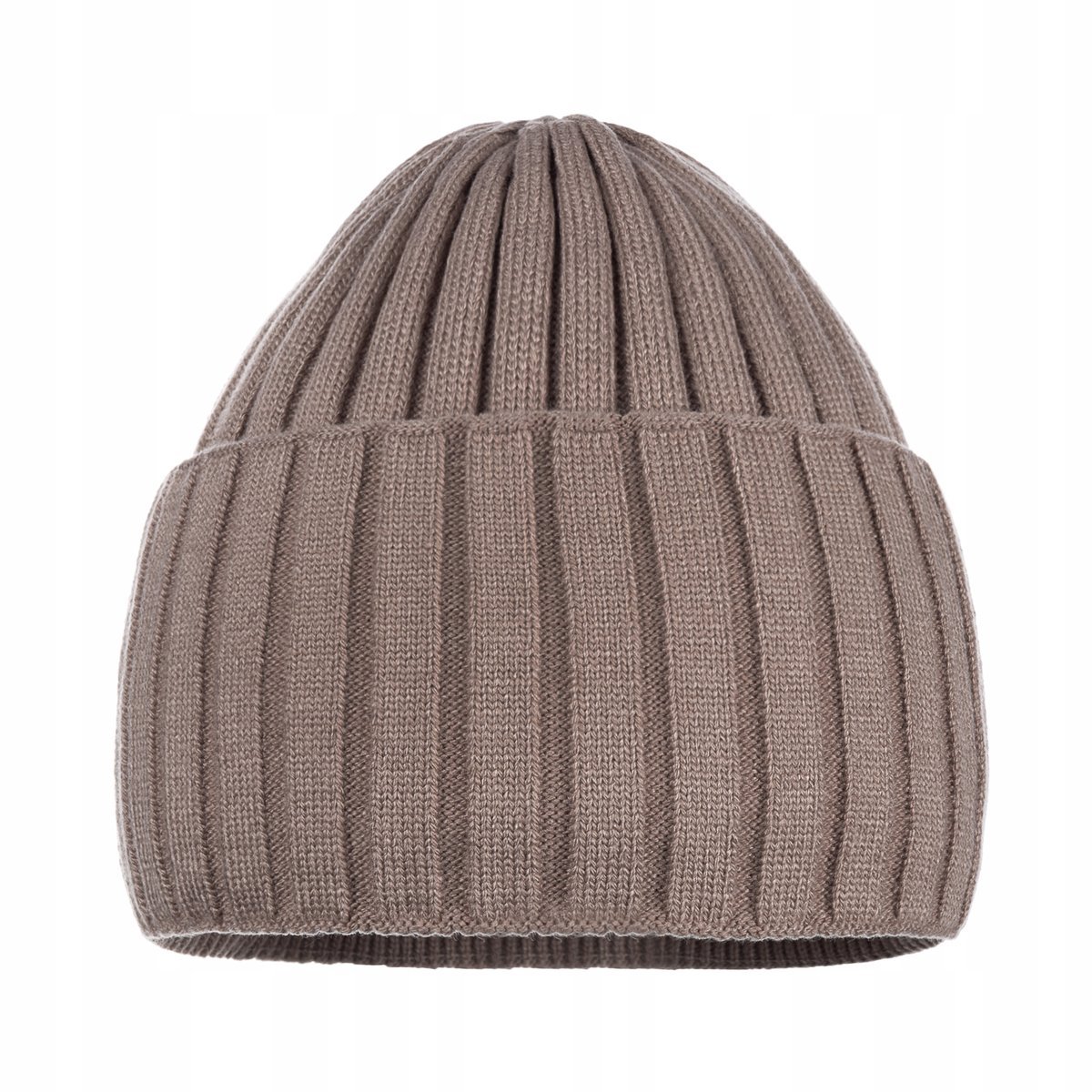 Ciepła Klasyczna Wywijana Czapka Zimowa Na Zimę Unisex Podwójna Beżowa