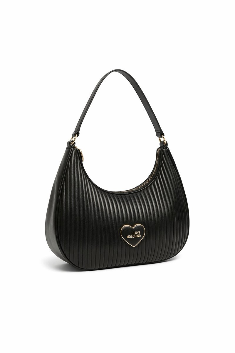 LOVE MOSCHINO CZARNA TOREBKA KLASYCZNA PIKOWANA Z SERDUSZKIEM 1I4A
