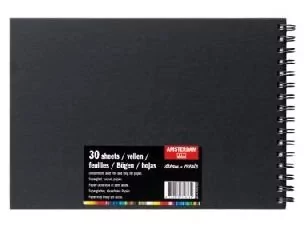 Talens Talens Amsterdam Acryl Blok 250g ringi A4 czarny 93023021 - Podobrazia, bloki, papiery - miniaturka - grafika 1