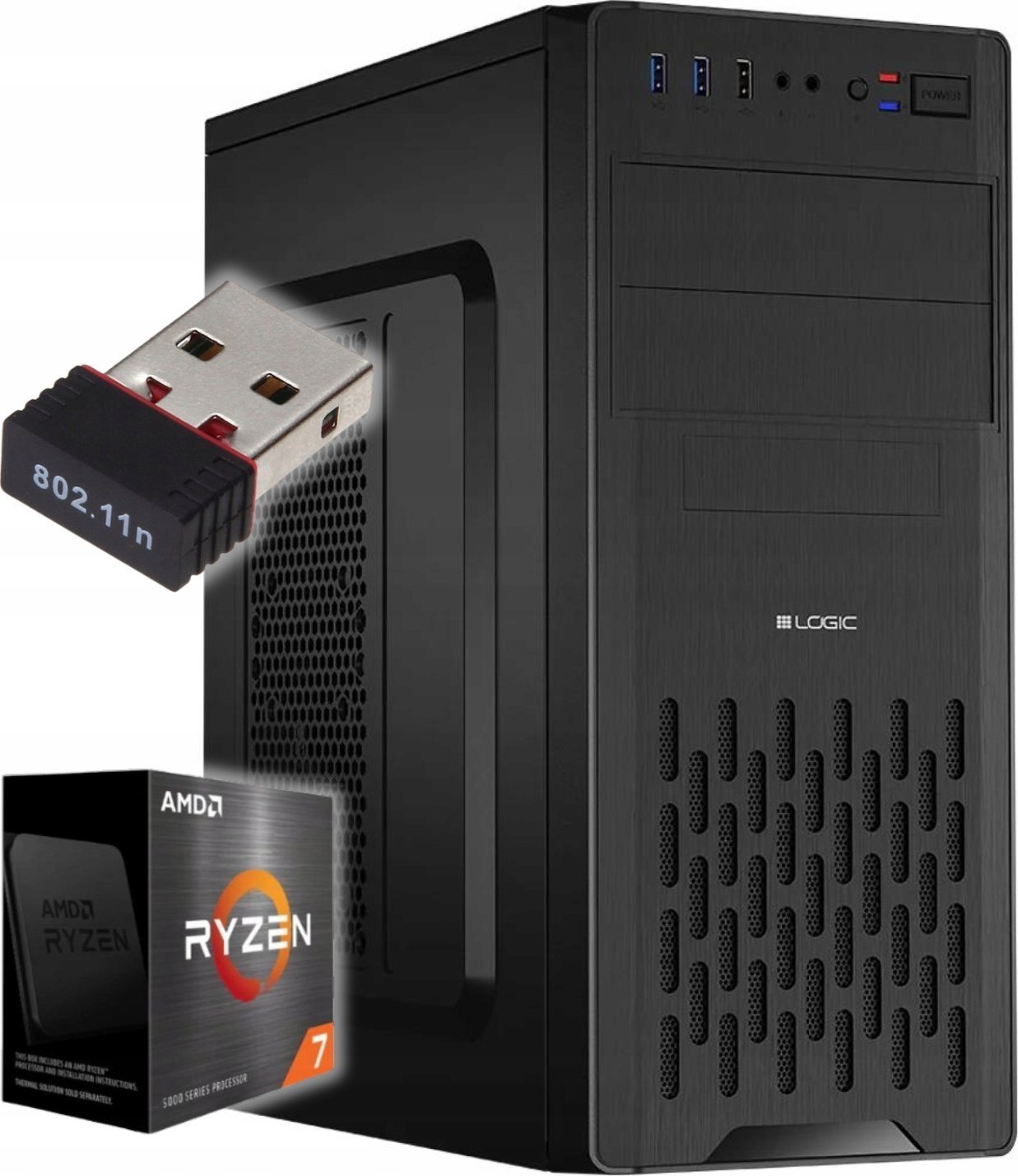 Komputer Pix Protask V5 AMD Ryzen 7 32GB DDR4 512GB SSD DVD Windows 11