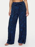 Spodnie damskie - Triumph Spodnie materiałowe Beach MyWear 10222189 Granatowy Wide Leg - miniaturka - grafika 1