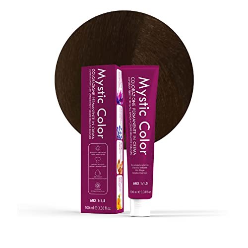 Mystic Color - Jasnobrązowy złoty kolor 5,3 - farba do włosów - profesjonalna farba w kremowym długotrwałej trwałości - z hydrolizowaną keratyną, olejkiem arganowym i nagietkiem - 100 ml