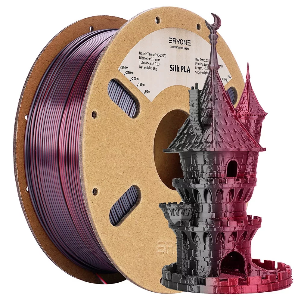 ERYONE Dual Color Silk PLA Filament 1kg - Black