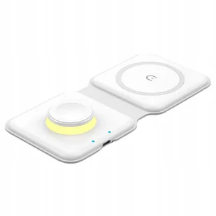 Ładowarka bezprzewodowa Składana ładowarka indukcyjna 2w1 QI Podróżna - Akcesoria do smartwatchy - miniaturka - grafika 1