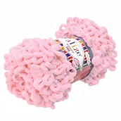 Pasmanteria - Włóczka dziecięca Alize Puffy Fine nr 161 pudrowy różowy małe pętelki 14m - miniaturka - grafika 1