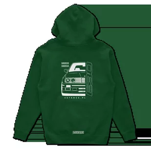 Bluza z kapturem przód BMW E30 zielona-XXL - Odzież do sportów motorowych - miniaturka - grafika 1