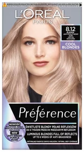 L'Oreal L'Oreal Preference Cool Blondes Farba do włosów 8.12 Alaska - Farby do włosów i szampony koloryzujące - miniaturka - grafika 1