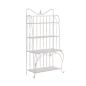 Pozostałe meble ogrodowe - Shumee Szafa ogrodowa  Regał ogrodowy metalowy 4 półki jasnobeżowy PAVONA 258290 - miniaturka - grafika 1