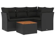Meble ogrodowe - 5-częściowy zestaw wypoczynkowy czarny K3-D76 - miniaturka - grafika 1