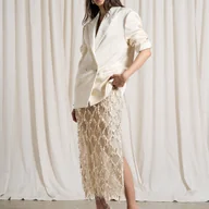 Spódnice - TEMU Spódnica Damska z Białą Przezroczystą Siatką i Chwostami w Kierunku DP021385 - miniaturka - grafika 1