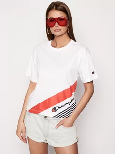 Koszulki i topy damskie - Champion T-Shirt Print 112765 Biały Regular Fit - grafika 1