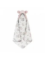 Śpiworki dla dzieci - Bonjour kocyk bambusowy do fotelika samochodowego 90/90 Romantyczny królik z minky sepia rose - miniaturka - grafika 1