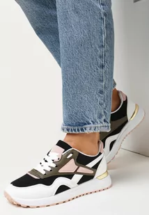 Czarno-Białe Sneakersy Zdobione Wstawkami Garcia - Sneakersy damskie - miniaturka - grafika 1