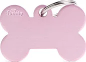 Odblaski i adresówki - Zawieszka Adresówka Identyfikator z grawerem dla psa i kota duża kość różowa - miniaturka - grafika 1