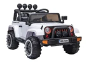 Pojazdy elektryczne dla dzieci - Super-Toys MEGA JEEP FULLTIME NAPĘD 4X4 1X12V WOLNY START MIĘKKIE KOŁA FUNKCJA BUJANIAEXCLUSIVE/7588 BRD-7588-BIAŁY - miniaturka - grafika 1