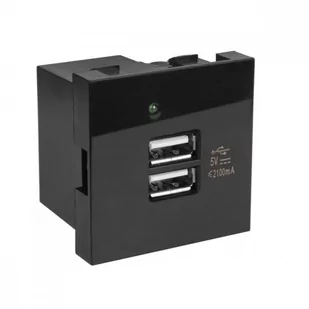 Maclean Gniazdo USB x2 z ładowarką pasuje do szklanych ramek MCE728B Czarne - Żarówki LED - miniaturka - grafika 2