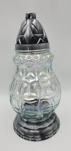 ELEGANCKI ZNICZ TĘCZOWY 3SZT 37CM - KRYSZTAŁOWA DEKORACJA GROBOWA - Lampiony i znicze - miniaturka - grafika 1