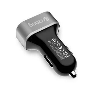 Crong Power Car Charger 63W - Ładowarka samochodowa USB-C PD 45W + USB 18W QuickCharge 3.0 (aluminium) - Ładowarki do telefonów - miniaturka - grafika 6