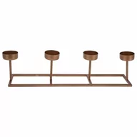 Świeczniki - świecznik na 4 świeczkę tealight metalowy złoty 35x8,5x9 cm kod: O-569529 - miniaturka - grafika 1