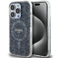 Etui i futerały do telefonów - Guess GUHMP15XHGCUSTGK etui obudowa pokrowiec do iPhone 15 Pro Max 6.7" czarny/black hardcase IML GCube MagSafe - miniaturka - grafika 1