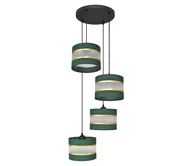 Lampy sufitowe - Żyrandol na lince HELEN 4xE27/60W/230V zielony/złoty - miniaturka - grafika 1