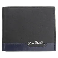 Portfele - Pierre Cardin, Portfel skórzany męski, Tilak37 8824, czarny/niebieski, ochrona RFID - miniaturka - grafika 1
