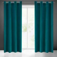 Zasłony - Zasłona MILO 140 x 250 cm przelotki ciemnoturkusowy - miniaturka - grafika 1