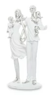 Figurki dekoracyjne - Figurka PIGMEJKA Rodzina, biała, 26x14x8 cm - miniaturka - grafika 1