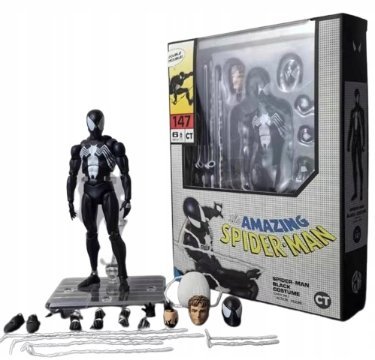 Spider-Man czarny kostium ruchoma kolekcjonerska figurka z akcesoriami