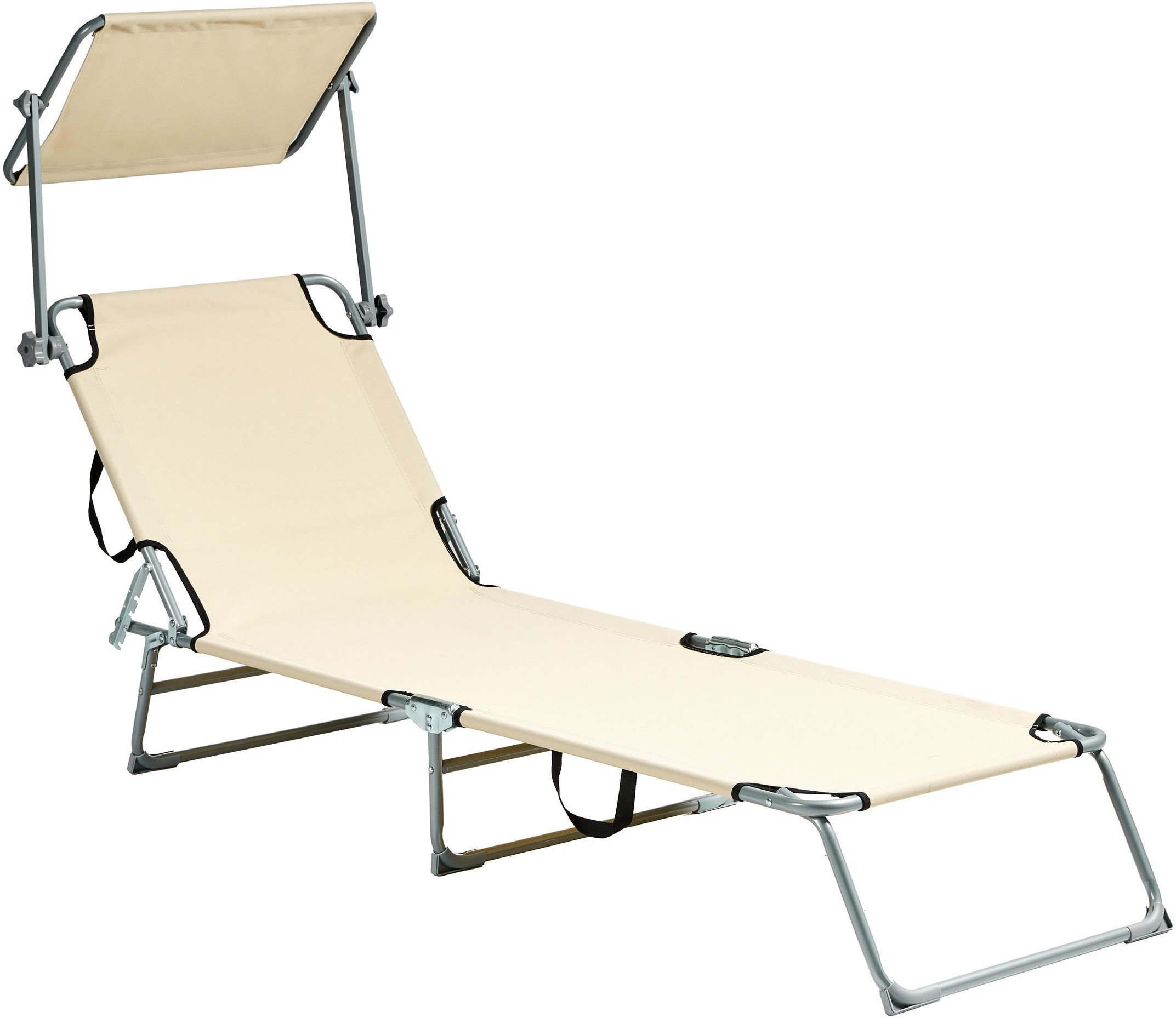 Beliani Leżak ogrodowy FOLIGNO Metal Beżowy