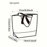 Inne - 5 szt. Eleganckie Białe Torby na Prezenty - Wszechstronne i Przenośne na Śluby, Urodziny, Ukończenie Szkoły Idealne na Cukierki i Upominki na - miniaturka - grafika 1