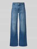 Spodnie damskie - Jeansy rozkloszowane z nakładanymi kieszeniami model ‘EMILIA’ - miniaturka - grafika 1