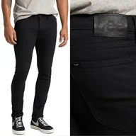 Spodnie męskie - Lee Malone skinny Black elastyczne czarne spodnie jeansowe rurki W32 L30 - miniaturka - grafika 1